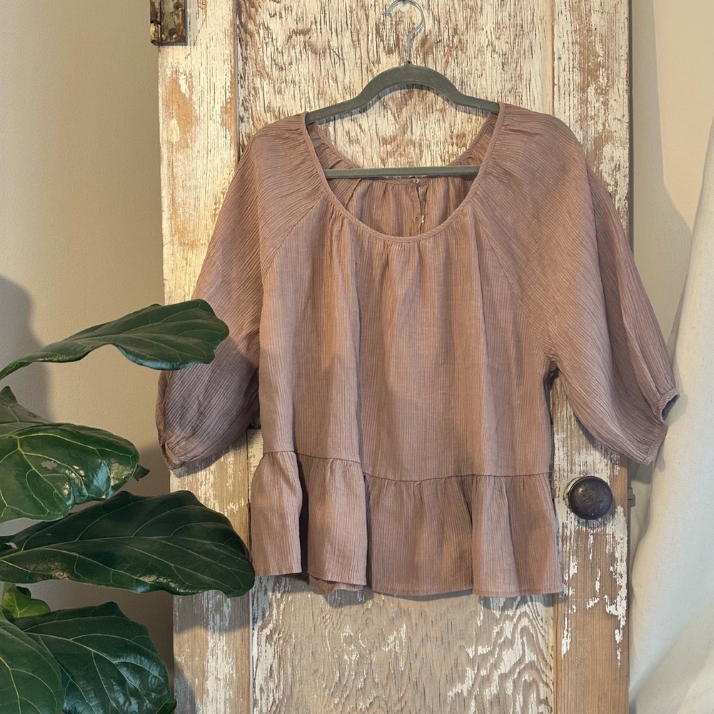 Peplum Women’s Light Brown Top